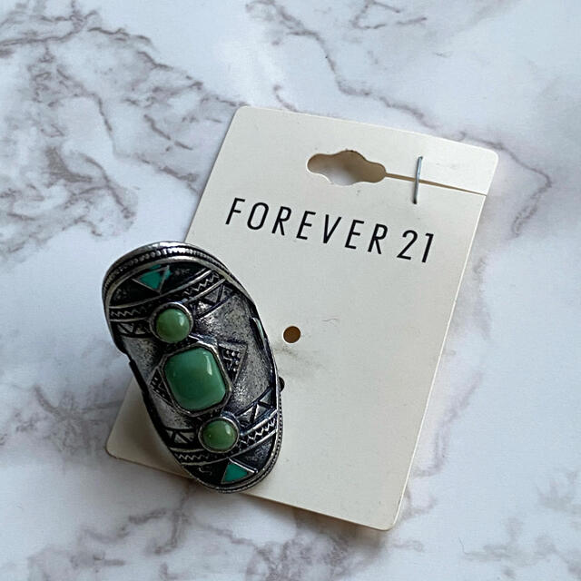 FOREVER 21(フォーエバートゥエンティーワン)のForever21 シルバーリング ターコイズ レディースのアクセサリー(リング(指輪))の商品写真