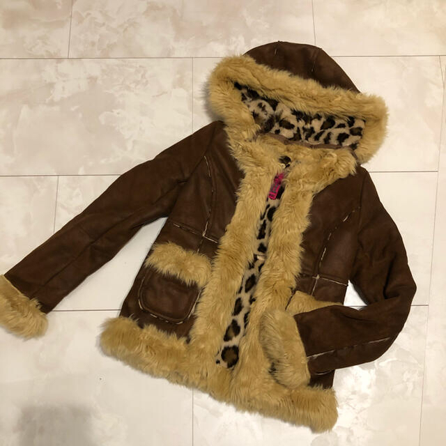 ドーリーガール フェイクムートンコート ヒョウ柄 もこもこ アナスイ ジャケット