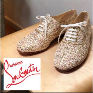 クリスチャンルブタン(Christian Louboutin)の美品♡ルブタンChristian Louboutinグリッターフラットシューズ(バレエシューズ)