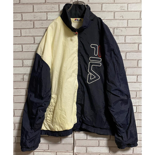 【希少】FILA フィラナイロンジャケット　ビッグシルエット　紺　XL アウター