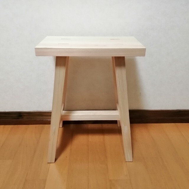 木製フラワースタンド　花台　幅35cm×高さ45cm　丸椅子　stool