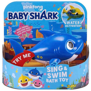 Baby Shark - 水に反応して泳ぐ！お風呂用トイ(ブルー)(お風呂のおもちゃ)