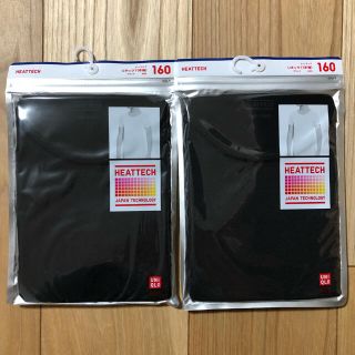 ユニクロ(UNIQLO)のユニクロ ヒートテック 半袖 ブラック ２枚セット(下着)