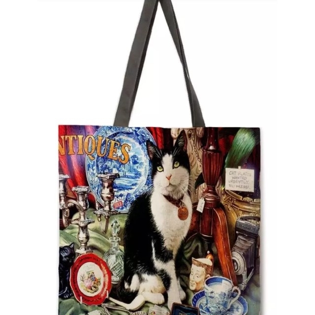 猫 ヴィンテージ風 ショルダーバッグ ハチワレ猫 u89hBj レディースのバッグ(ショルダーバッグ)の商品写真