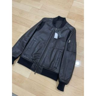 最終出品!5351プールオム MA-1 ジップアップ 羊革レザー ジャケット M