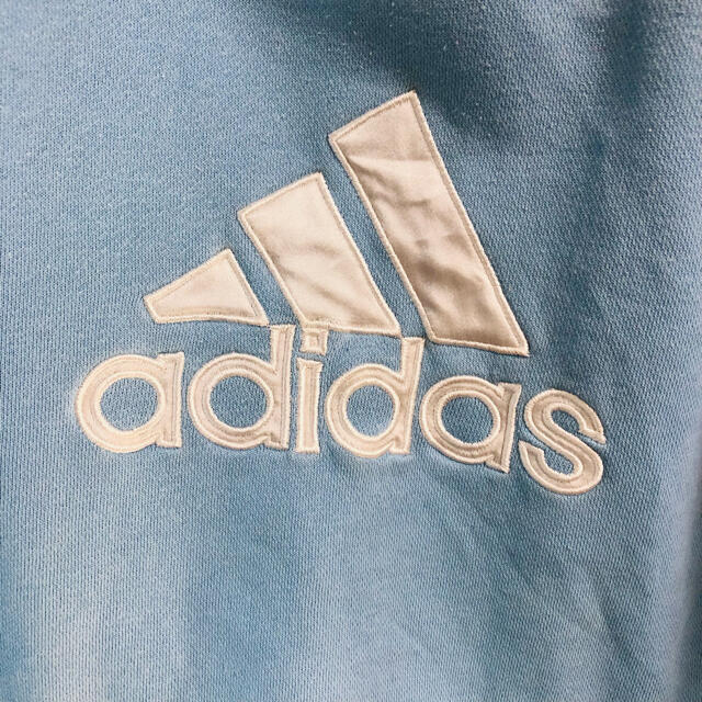 adidas - 【レア】アディダスadidas パーカー 水色 ゆるだぼ デカロゴ
