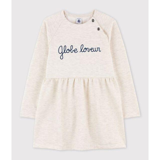 PETIT BATEAU - poppy　プチバトー　4a 　スウェットワンピース　オーガニックコットン