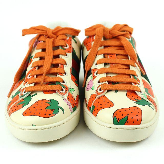 グッチ GUCCI スニーカー ストロベリー レザー イチゴ 靴 未使用品