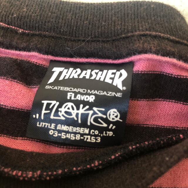 FLAKE(フレイク)のキッズ 120cm FLAKE THRASHER コラボ 長袖 ロンT ボーダー キッズ/ベビー/マタニティのキッズ服男の子用(90cm~)(Tシャツ/カットソー)の商品写真