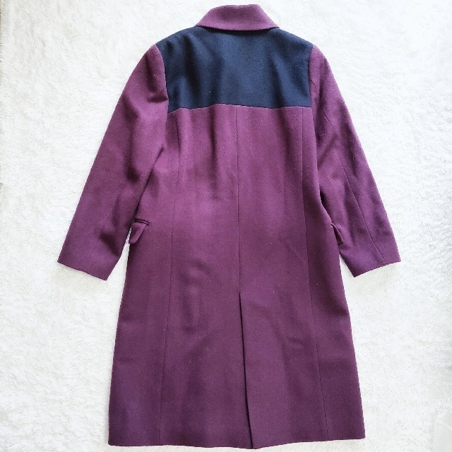 Paul Smith(ポールスミス)のPS Paul Smith　ロングトレンチコート　紫×紺　バイカラー　42　XL レディースのジャケット/アウター(トレンチコート)の商品写真