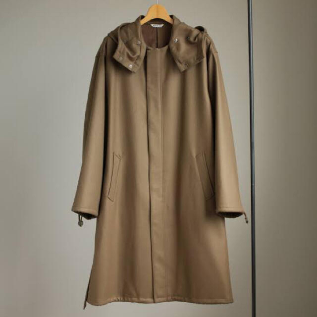 AURALEE LIGHT MELTON LONG HOODED COAT