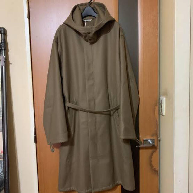 AURALEE LIGHT MELTON LONG HOODED COAT