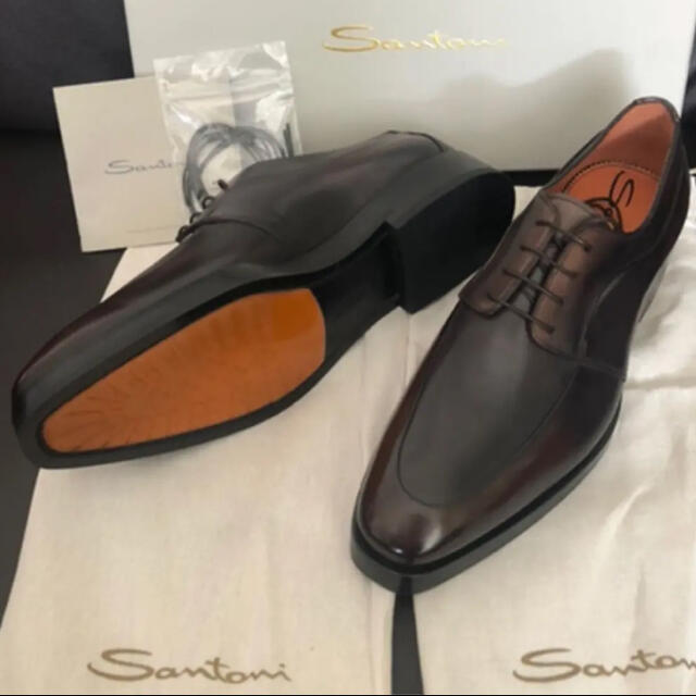 限定数のみ! 伊製 Santoni サントーニ スクェアトゥヌバックスキン