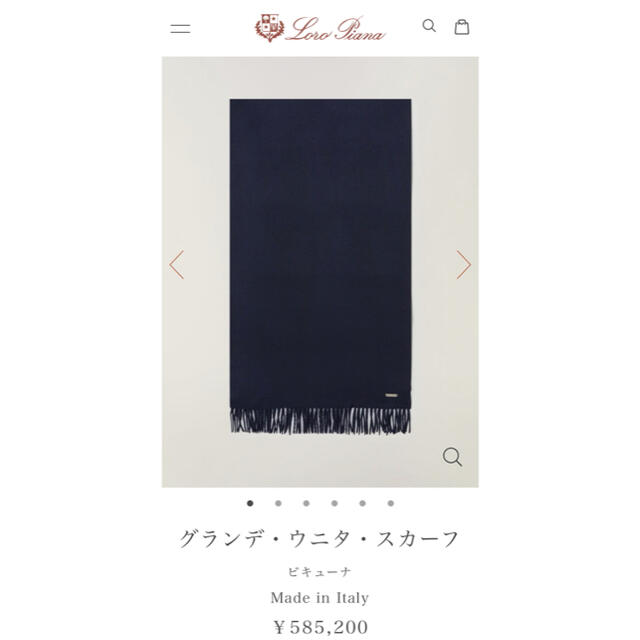 LORO PIANA(ロロピアーナ)のE47★美品★神々の繊維ビキューナ100%ストール ロロピアーナ ネイビー メンズのファッション小物(ストール)の商品写真