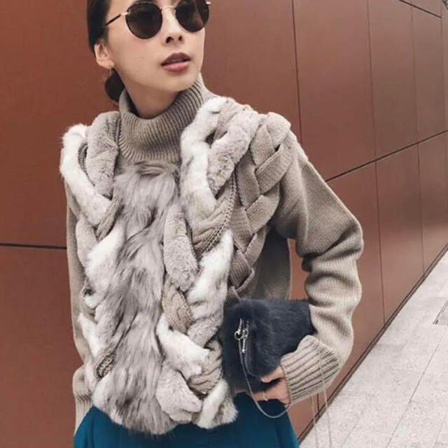 Ameri VINTAGE  FUR BRAID CABLE KNIT