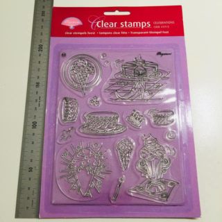 クリアスタンプ 輸入 海外 パフェ ケーキ ソフトクリーム (はんこ)