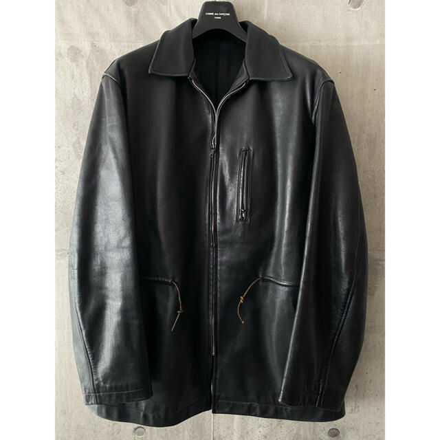Yohji Yamamoto - ヨウジヤマモト レザー ジップアップ オーバーサイズ
