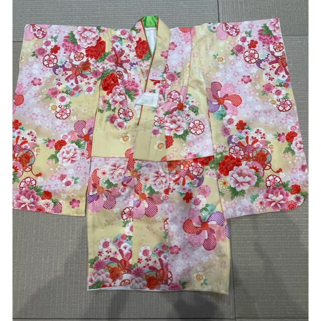 七五三☆３歳　着物　被布セット キッズ/ベビー/マタニティのキッズ服女の子用(90cm~)(和服/着物)の商品写真