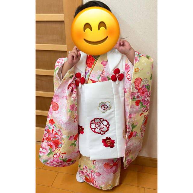 七五三☆３歳　着物　被布セット キッズ/ベビー/マタニティのキッズ服女の子用(90cm~)(和服/着物)の商品写真