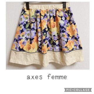 アクシーズファム(axes femme)のaxes femme 花柄スカート(ミニスカート)