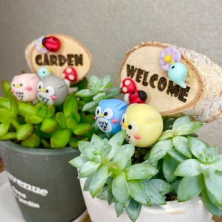 ハンドメイド ガーデンピック 福を呼ぶカラフルフクロウさん ハンドメイド ガーデンピック 福を呼ぶカラフルフクロウさん