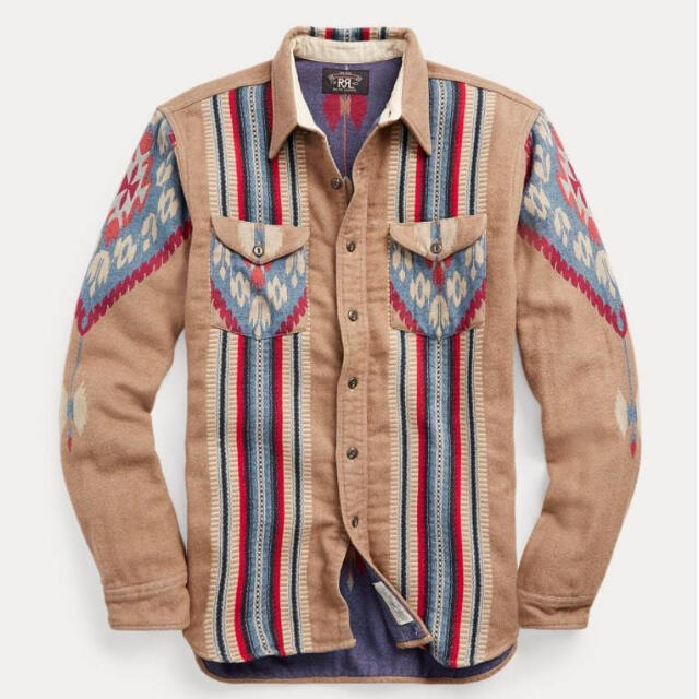 取寄商品 新品*RRL*プラッド ジャカード オーバーシャツ*M* ダブル