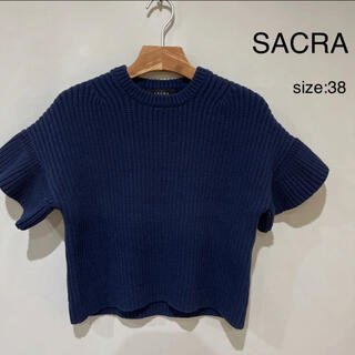 サクラ(SACRA)のサクラ SACRA トップス ニット Tシャツ ネイビー M レディース(ニット/セーター)