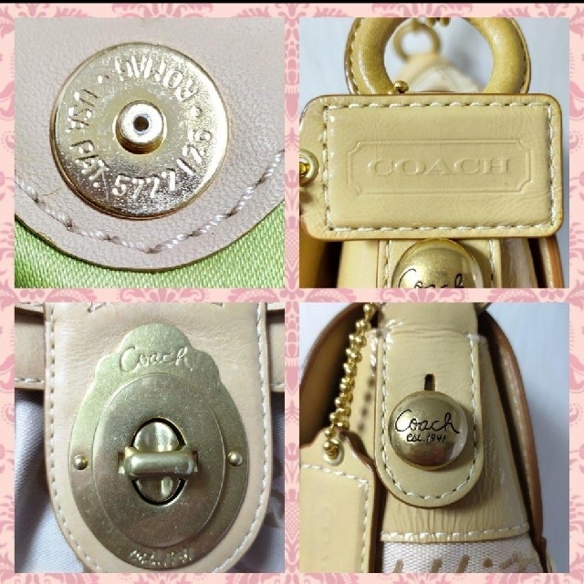 COACH(コーチ)の✿匿名発送✿COACHベージュ✕ゴールドワンショルダートートバッグ13208 レディースのバッグ(ショルダーバッグ)の商品写真