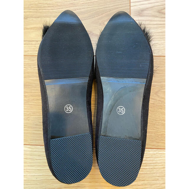 新品ファー付きパンプス ブラック レディースの靴/シューズ(ハイヒール/パンプス)の商品写真