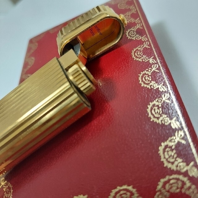 美品 正規 Cartier カルティエ ライター 1Pダイヤ オーバル ゴールド 7