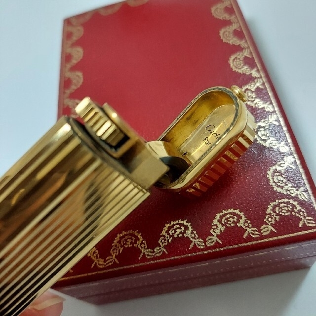 美品 正規 Cartier カルティエ ライター 1Pダイヤ オーバル ゴールド 9