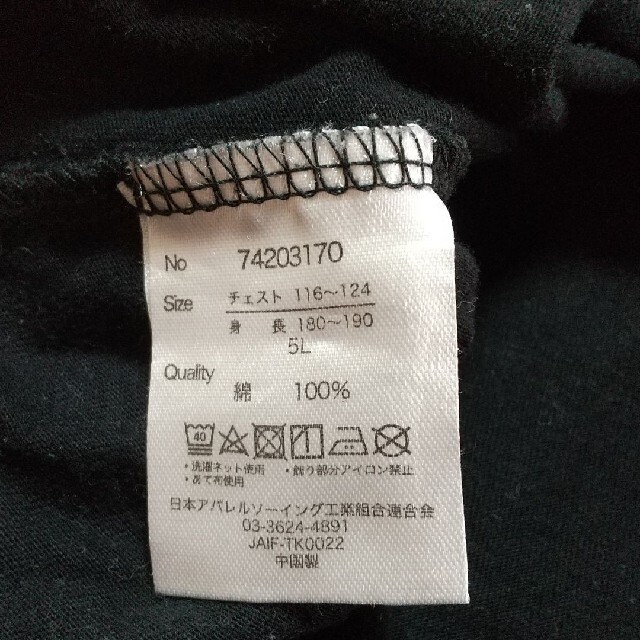 しまむら(シマムラ)のしまむら 5L メンズ ロゴ入りTシャツ 長袖 メンズのトップス(Tシャツ/カットソー(七分/長袖))の商品写真