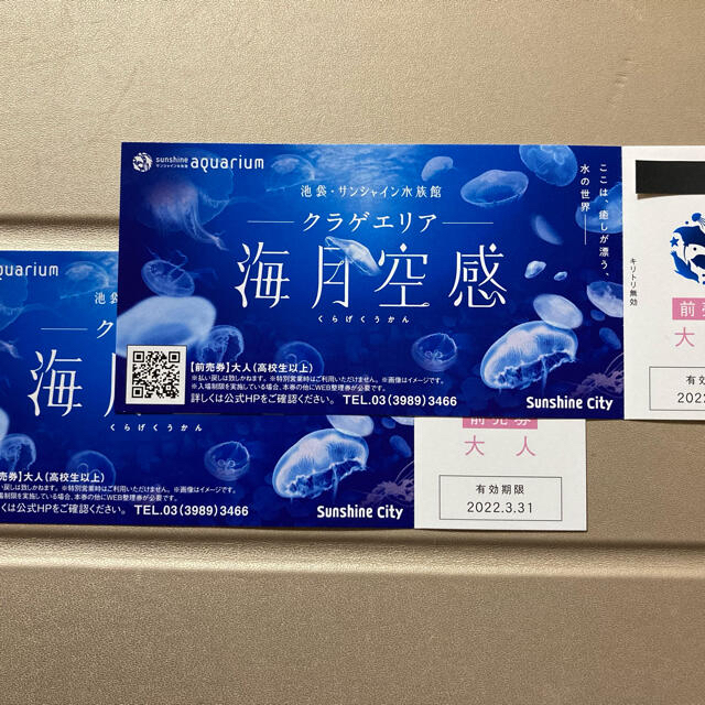 2枚セット★サンシャイン水族館　入場チケット　★有効期限: 2022.3.31
