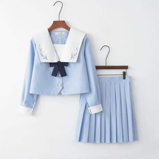 長袖セーラー服♡水色(ブルー)♡コスプレ(衣装)