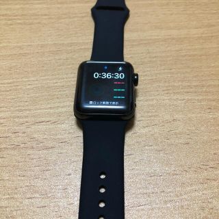 アップルウォッチ(Apple Watch)のApple Watch 2 ブラックステンレス　38mm バンド付き(腕時計(デジタル))