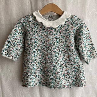 プチバトー(PETIT BATEAU)のプチバトー　スウェット花柄プリント　ワンピース(ワンピース)