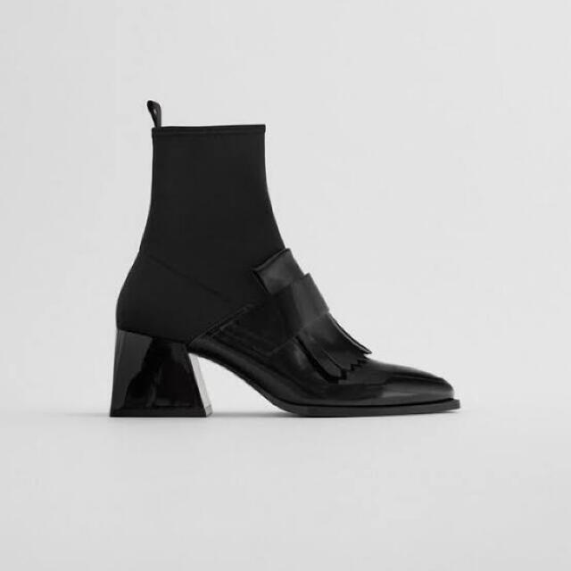 ZARA ソフトソックス風ハイヒールアンクルブーツ 1