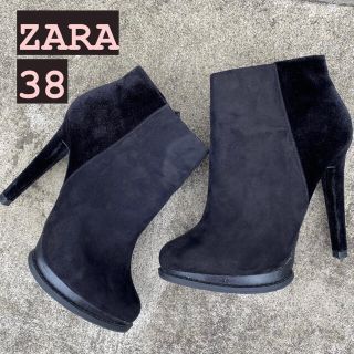 ZARA - ZARAショートブーツ プラットフォーム ベロア スェード