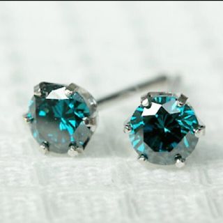 プラチナ900 ブルーダイヤモンド0.15ct×２ ピアス(ピアス)