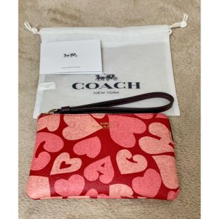 コーチ(COACH)のコーチ　COACH ポーチ　ハート柄　レッド　ピンク(ポーチ)