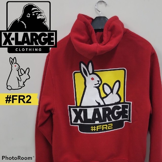 【超希少カラー】FR2 XLARGE コラボ パーカー バックプリント