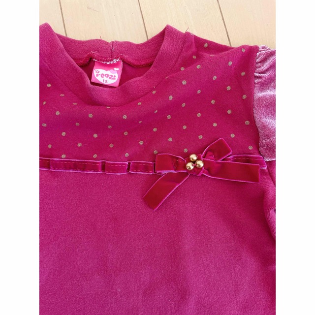 美品★韓国ブランド　ピンクトップス　冬　130 キッズ/ベビー/マタニティのキッズ服女の子用(90cm~)(Tシャツ/カットソー)の商品写真