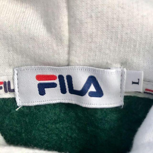 FILA(フィラ)の2点まとめ　FILA パーカー　刺繍　グリーン　オーバーサイズ　古着　L メンズのトップス(パーカー)の商品写真