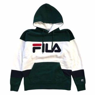 フィラ(FILA)の2点まとめ　FILA パーカー　刺繍　グリーン　オーバーサイズ　古着　L(パーカー)