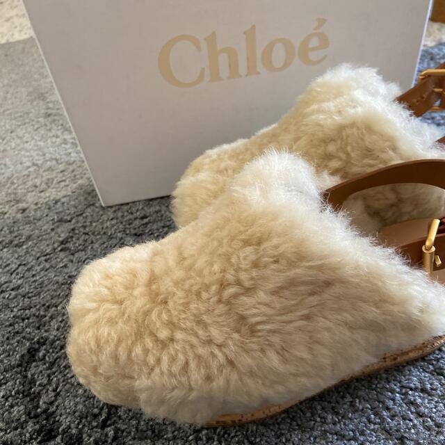 Chloe(クロエ)のクロエ　chloe ファーサンダル可愛い　37 レディースの靴/シューズ(サンダル)の商品写真