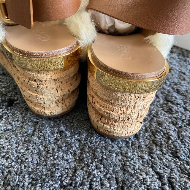 クロエ chloe ファーサンダル可愛い 37 - サンダル