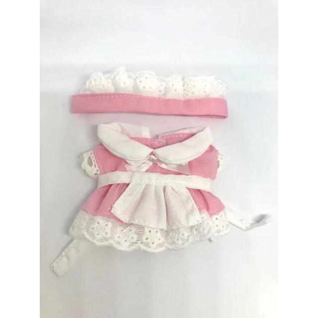 ぬい服 メイド服3点セット 10㎝~12㎝マスコット用 ピンク