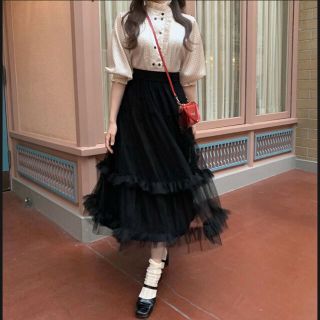 treat ürself トリートユアセルフ チュールスカート blackの通販 by