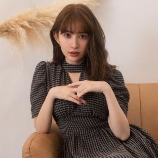 スナイデル(SNIDEL)の【即完売品】her lip to Striped Midi Dress ブラック(ロングワンピース/マキシワンピース)