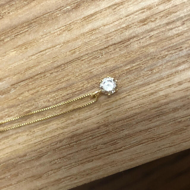 ネックレスK18ネックレス　ダイヤモンド1粒　0.2ct